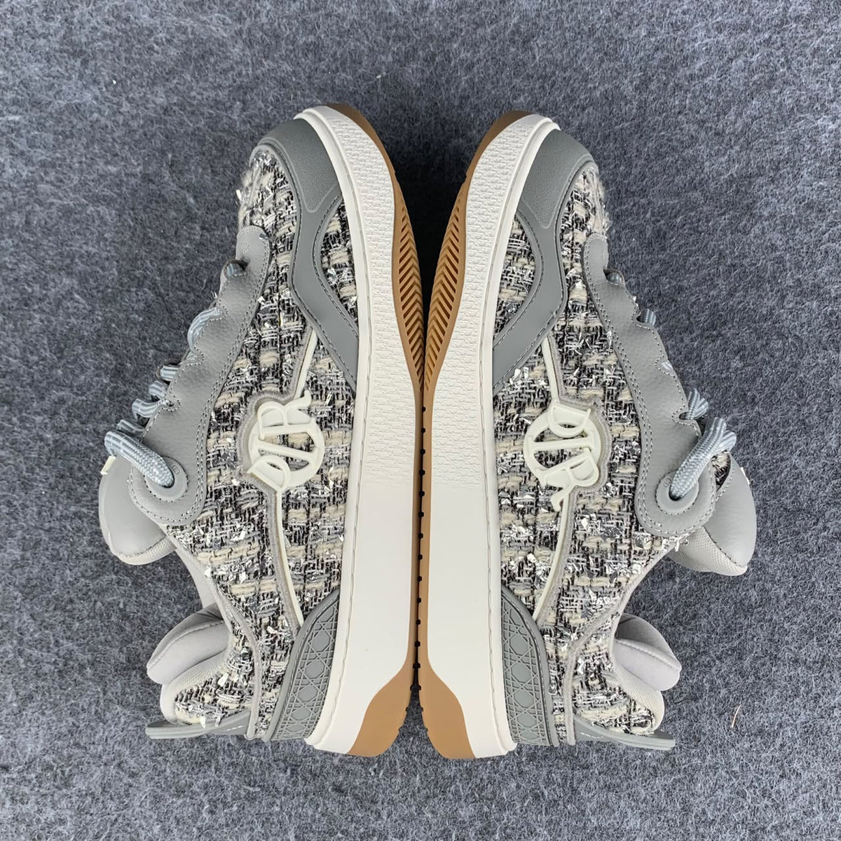 Dior B9S Skater Sneakers 'Grey Tweed Suede'